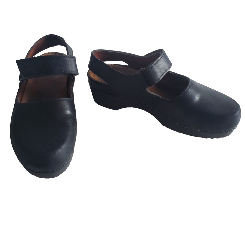 Wolky Women’s Clogs US 6.5 EU 37 Black Leather Mary Jane Slingback Adjustable - Picture 2 of 13